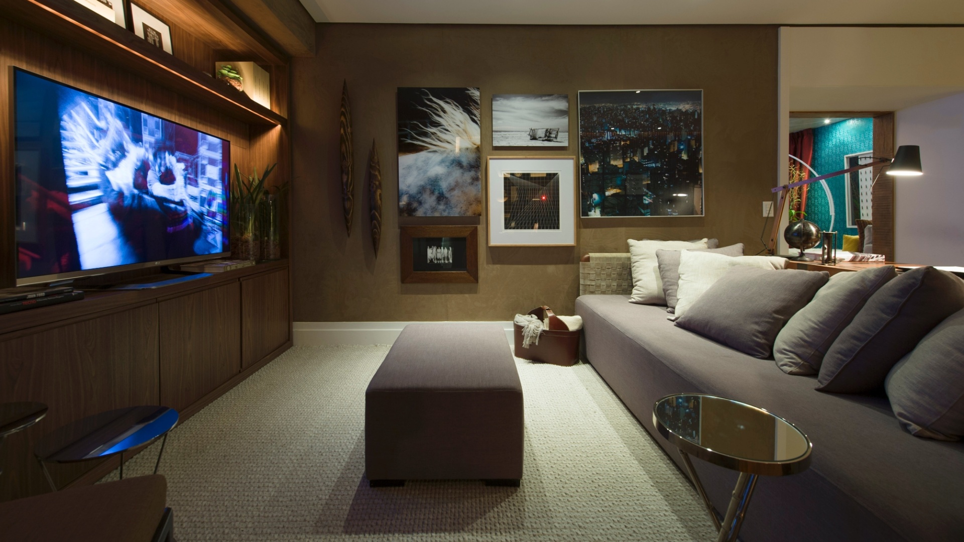 iluminação ideal para sala de TV