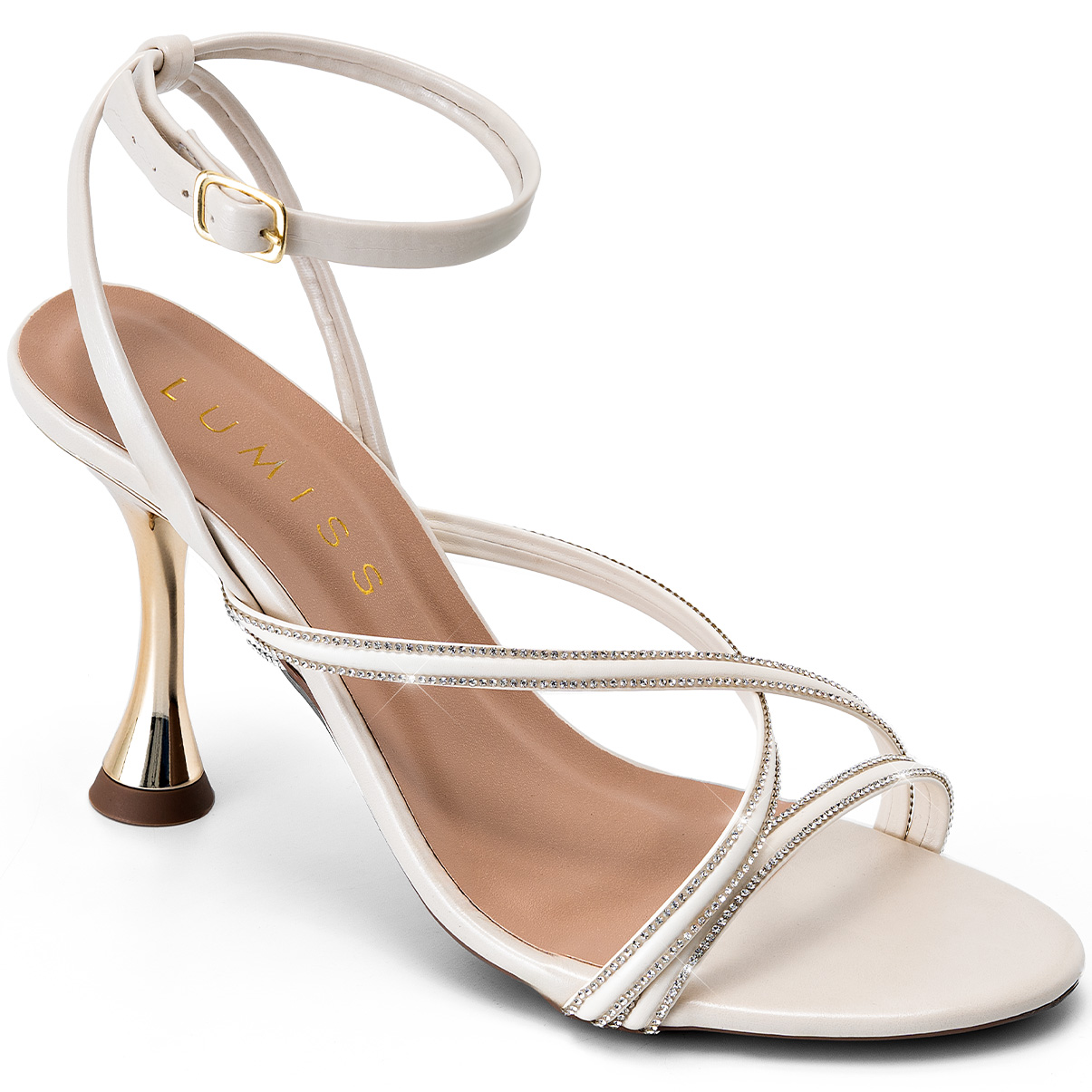 sandália salto fino 3 cm conforto