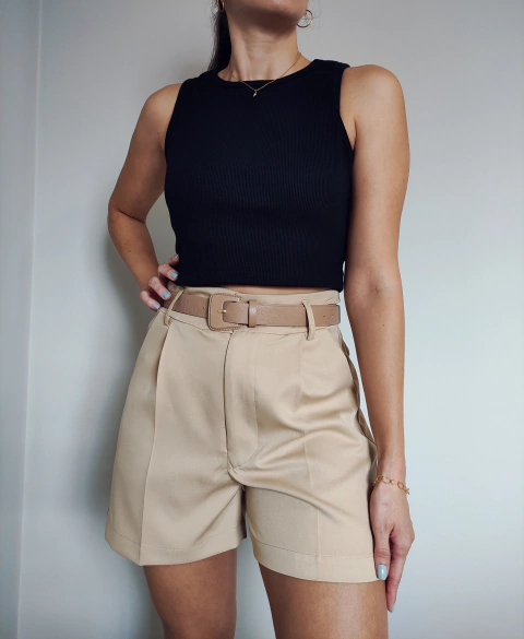 looks com shorts de alfaiataria