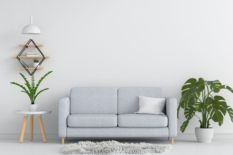 combinação de cores para sala com sofá cinza