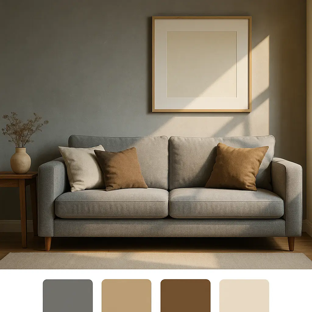 combinação de cores para sala com sofá cinza