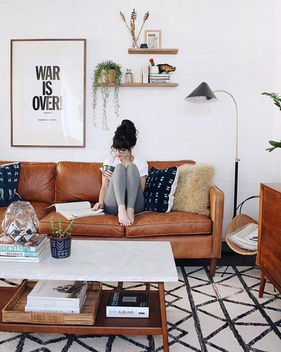 sofá de couro estilos de decoração