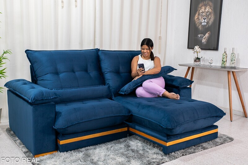 sofá cama retrátil e reclinável
