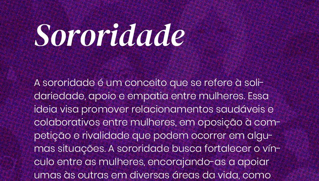 o que significa sororidade