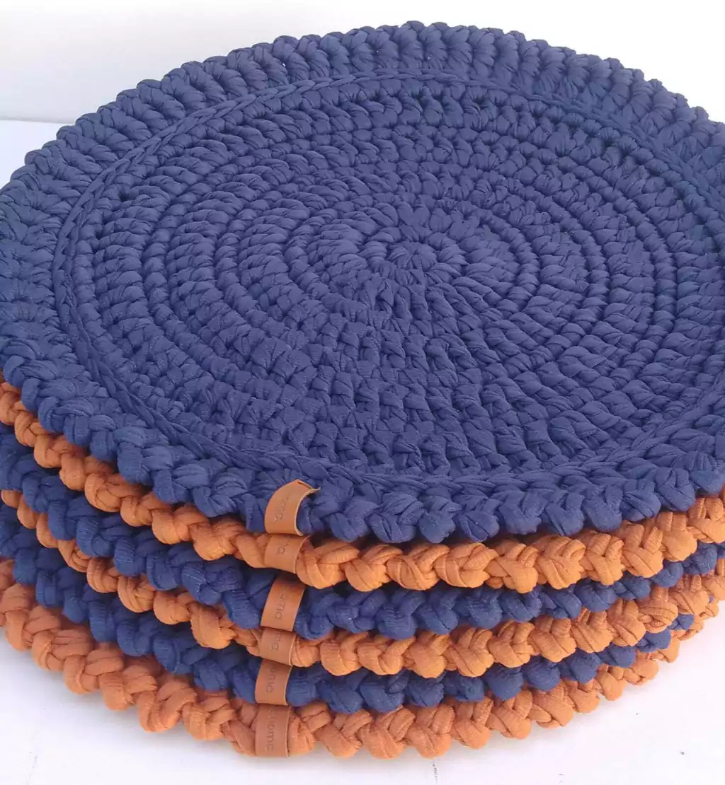 cores de sousplat de crochê para combinar