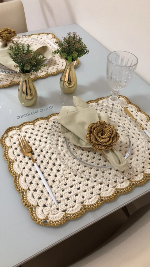 sousplat de croche retangular