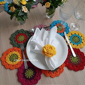 Tendências de cores para sousplats de crochê em 2024
