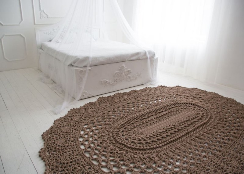 tapete de croche para quarto de casal