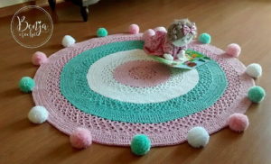 Como escolher o tamanho ideal do tapete de crochê para quarto de menina