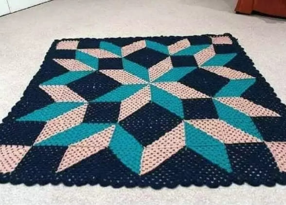 modelos de tapete de crochê quadrado 2025