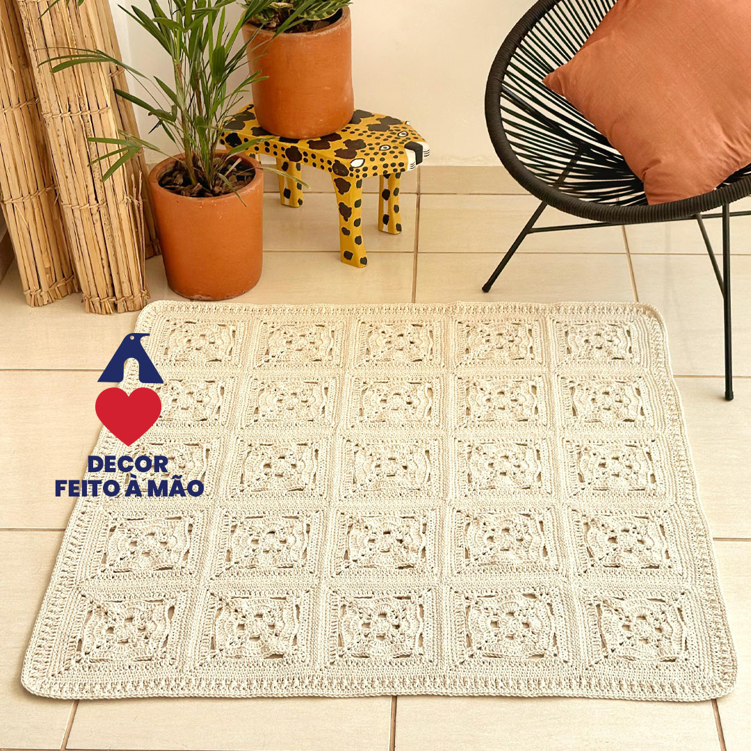 tapete de croche quadrado 64 ideias e modelos