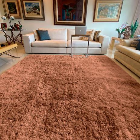 tapete shaggy felpudo na sala
