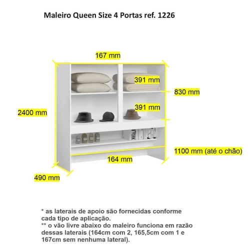 dimensões de guarda-roupa modular