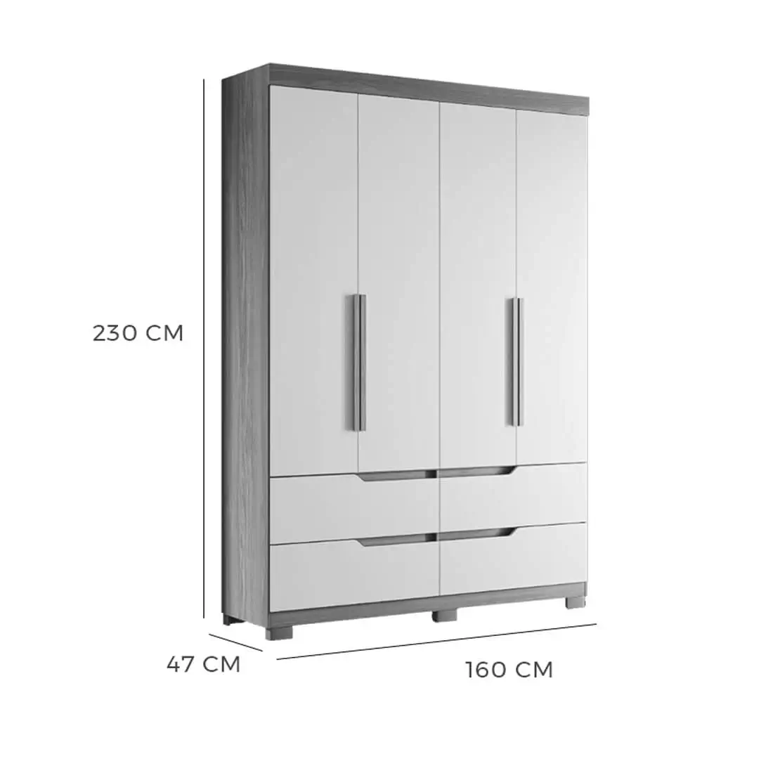 profundidade padrão de guarda-roupa com portas de correr