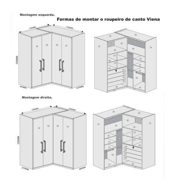 tipos e dimensoes de guarda roupa