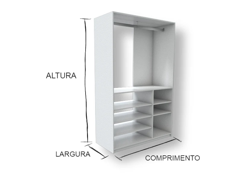 como calcular o tamanho de um closet