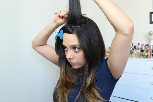 topete retrô cabelo solto passo a passo