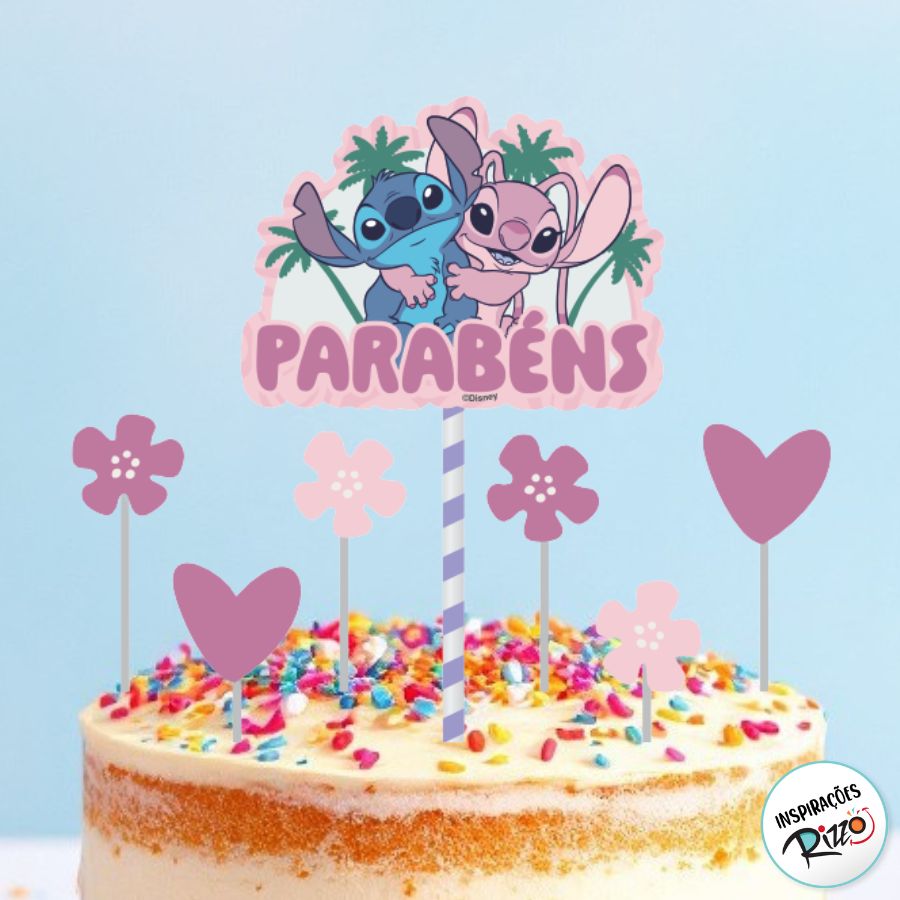 Moldes Gratuitos de Topo de Bolo Stitch para Imprimir: Economize na Festa