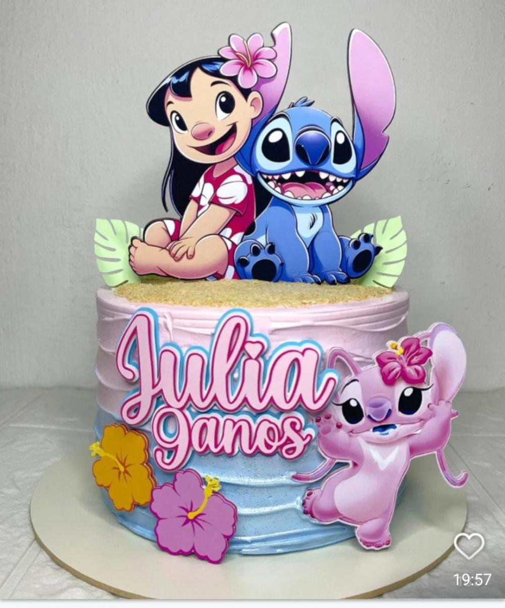 Topos de Bolo Stitch em Biscuit: Durabilidade e Personalização