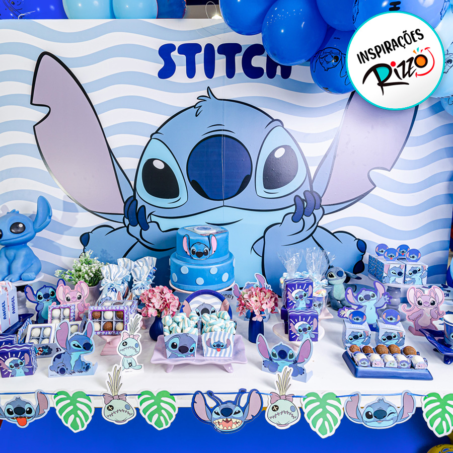 Topo de bolo Stitch para festa infantil