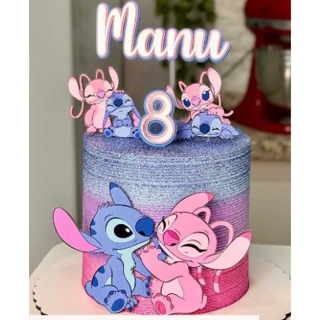 Top 10 Modelos de Topo de Bolo Stitch e Angel para Baixar