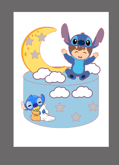 topo de bolo stitch para imprimir