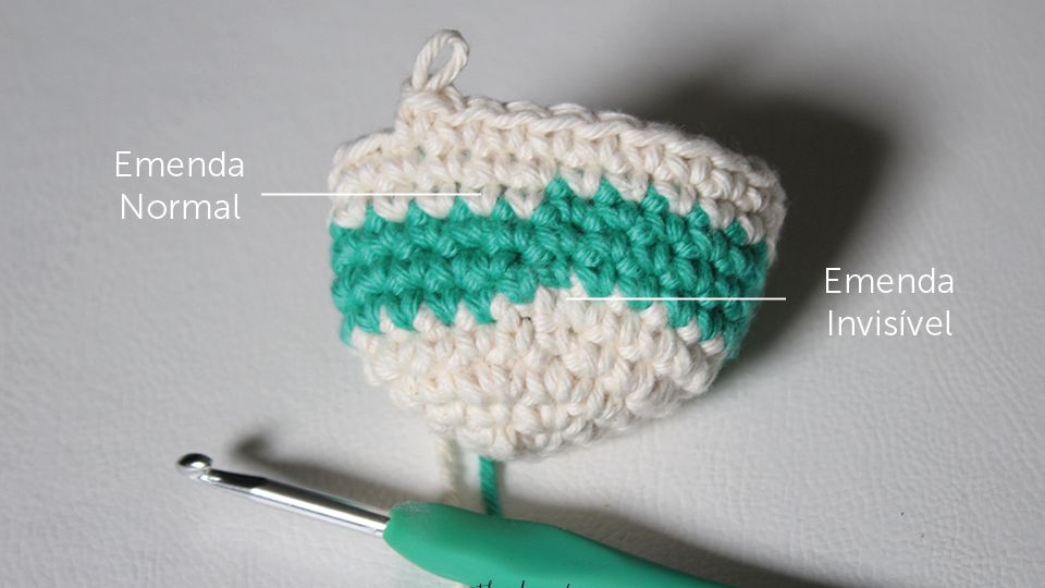 troca de cor no amigurumi