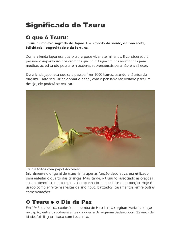 Senbazuru: A Lenda dos Mil Tsurus e Seus Desejos Atendidos