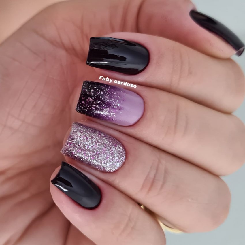 unha decorada com brilho