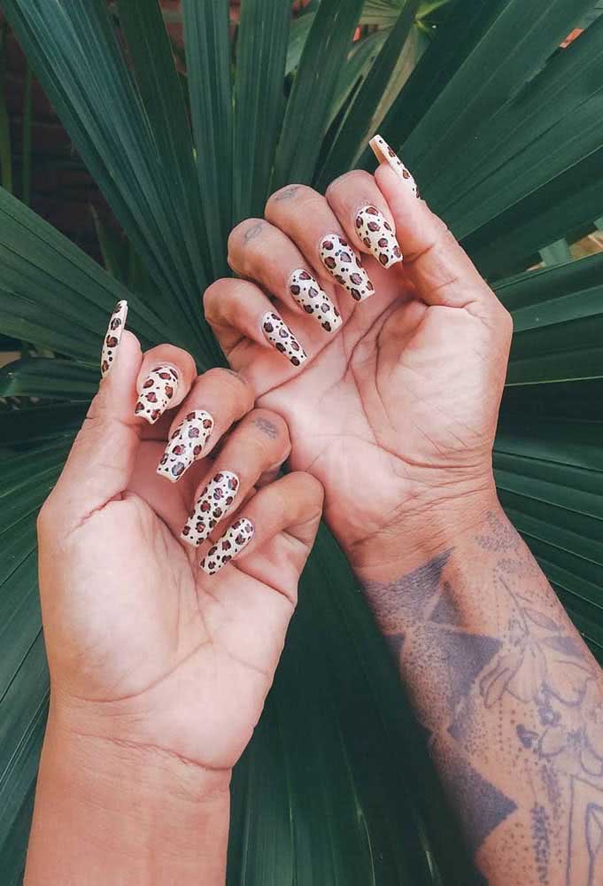 tutorial unha de onça marrom filha única passo a passo