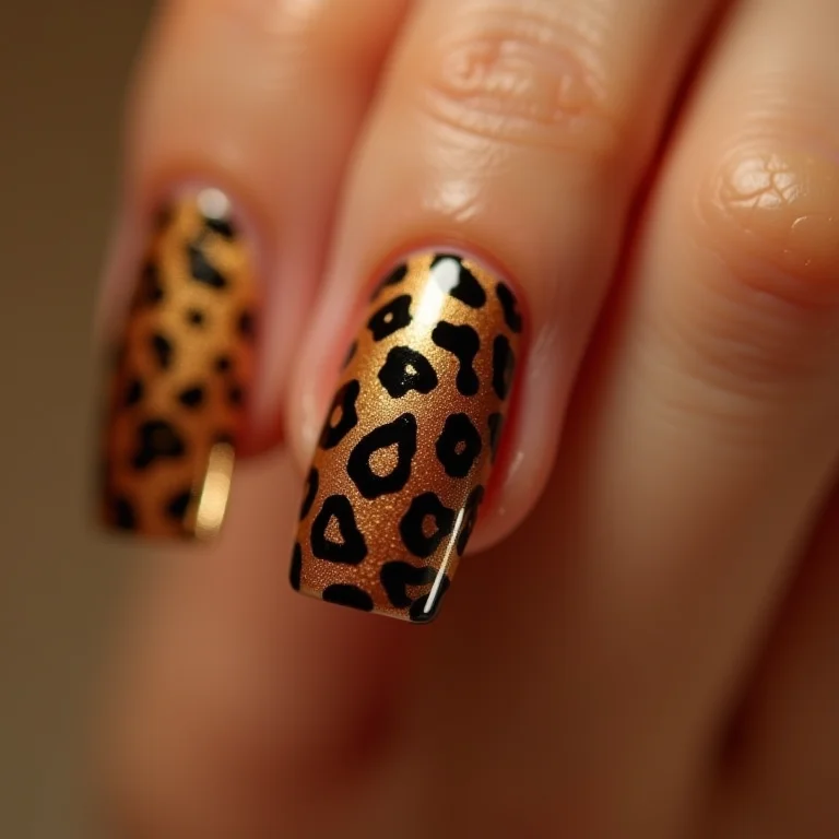 unha decorada onça marrom