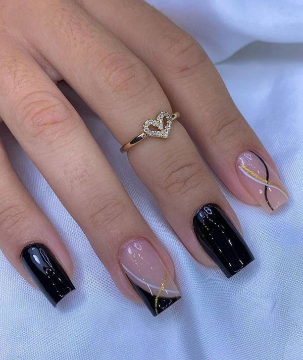 Unhas pretas com glitter: brilho para todas as ocasiões