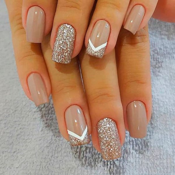 unhas com glitter