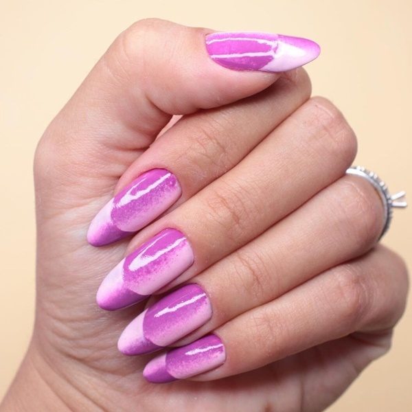 Unhas de Gel Lilás: 10 Ideias Criativas com Glitter e Ombré