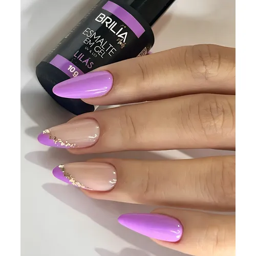 Unhas de Gel Lilás: 10 Ideias Criativas com Glitter e Ombré