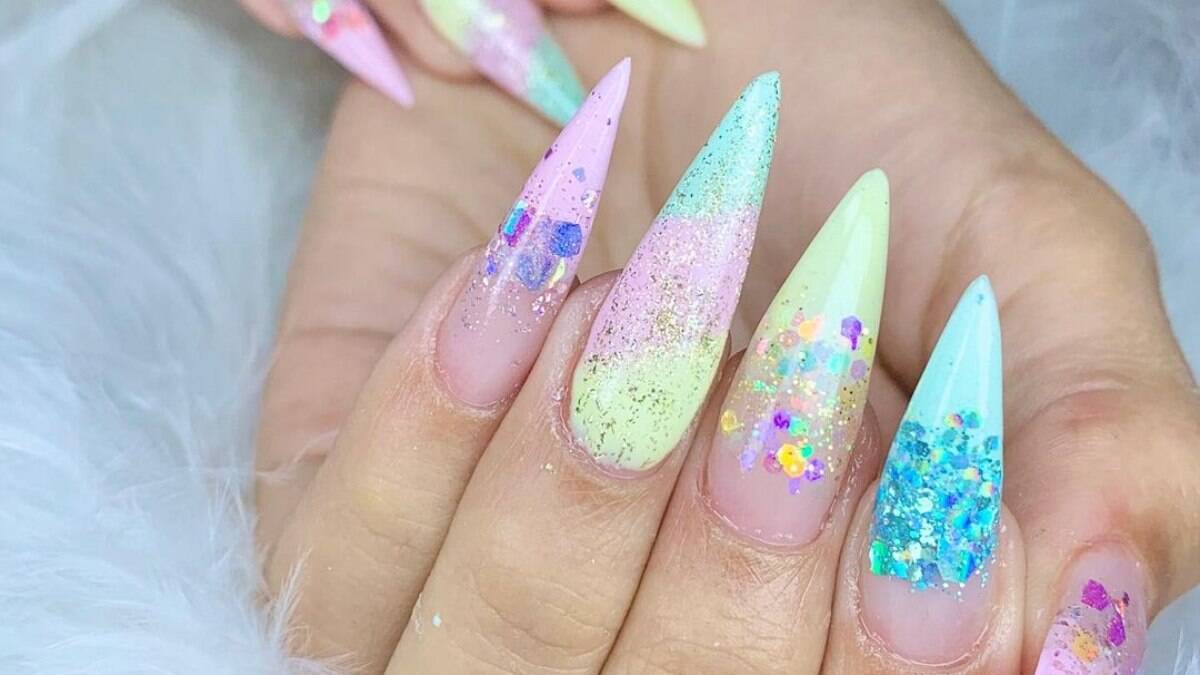 unhas decoradas candy colors