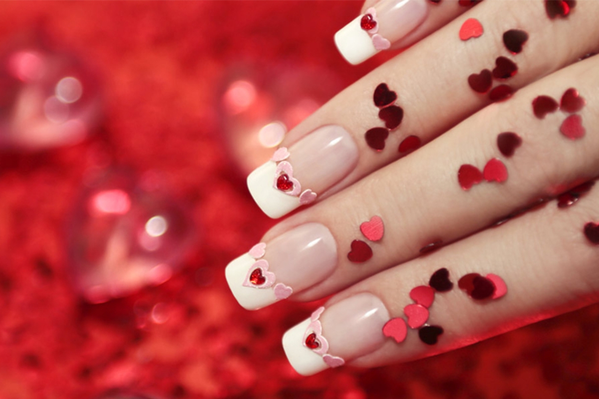 unhas decoradas dia dos namorados