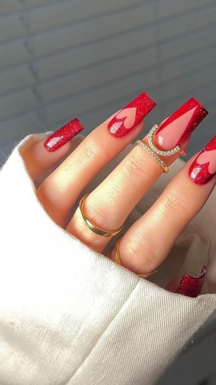 unhas decoradas dia dos namorados
