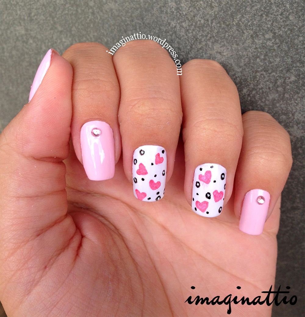 unhas decoradas dia dos namorados