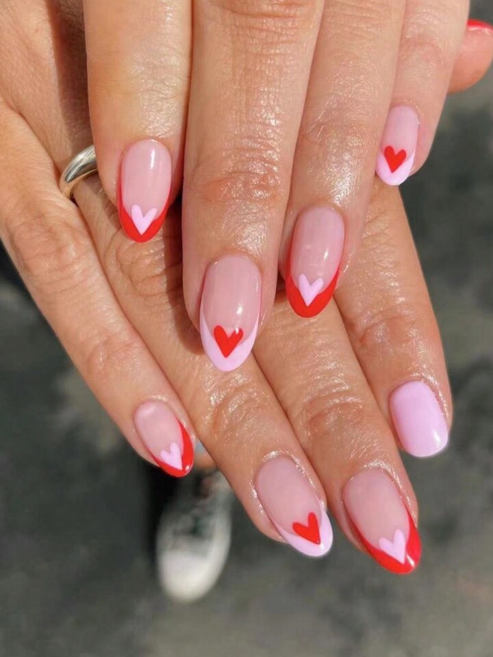 unhas decoradas dia dos namorados