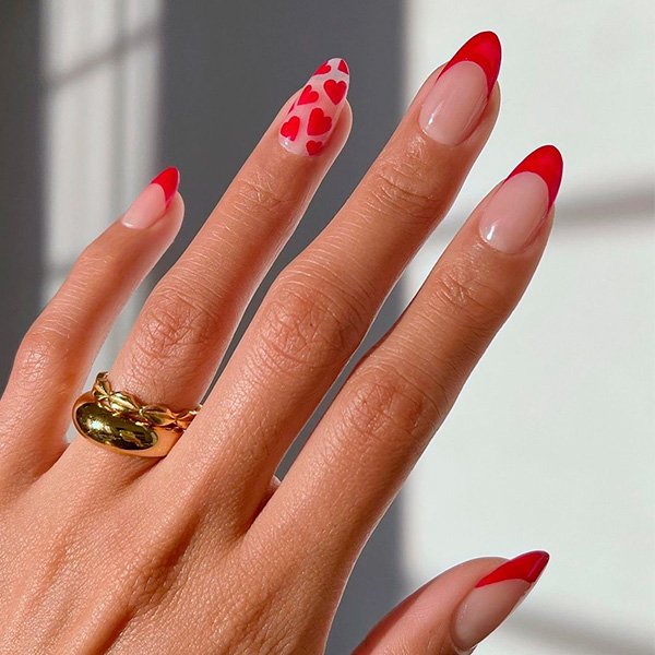 unhas decoradas dia dos namorados