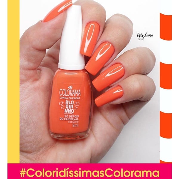 Unhas laranjas minimalistas: menos é mais