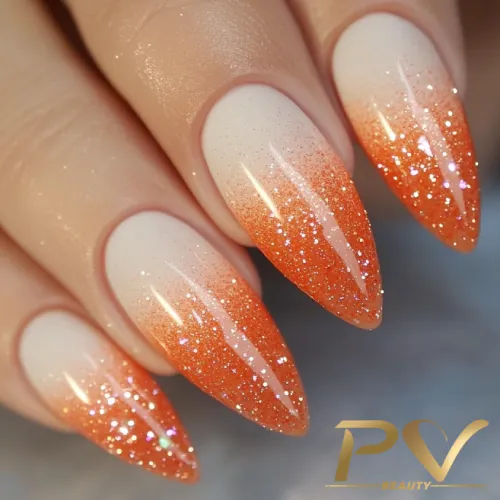 Combinando unhas laranjas com seu look