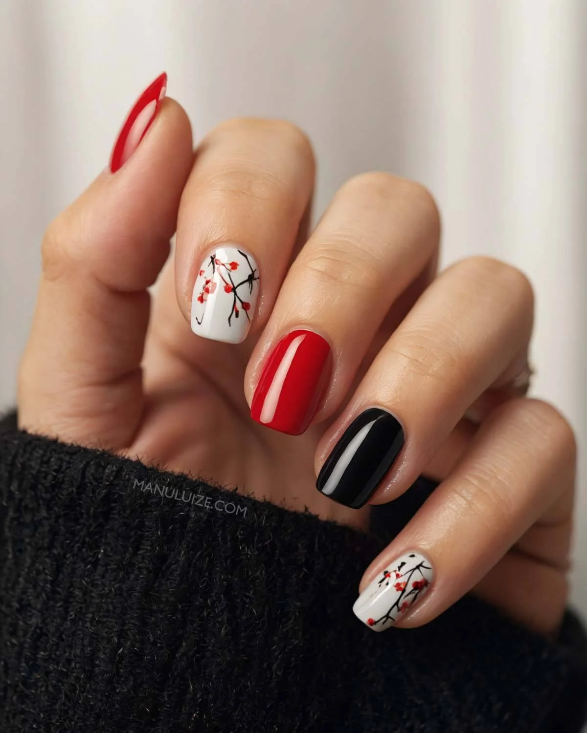 Unhas Góticas: Ideias de nail art preto e vermelho para um visual impactante