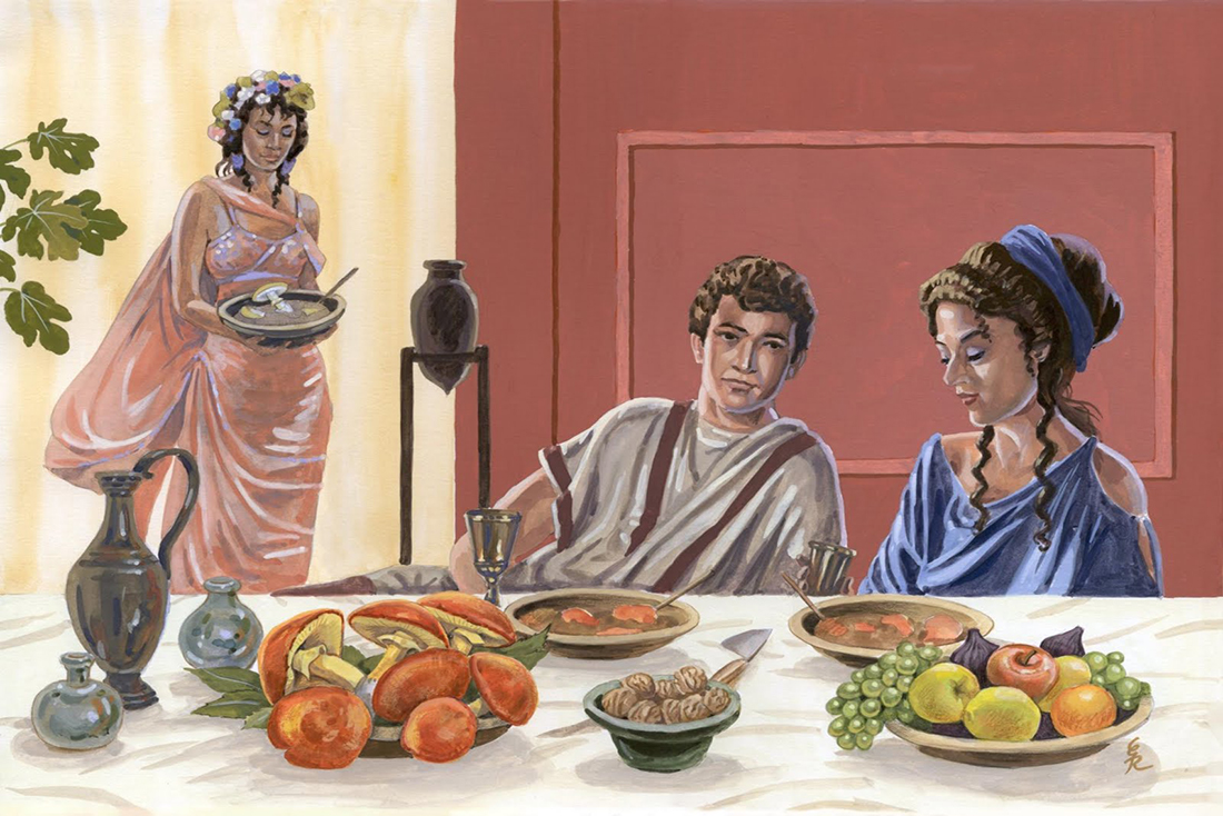 pratos gregos com vegetais de verão