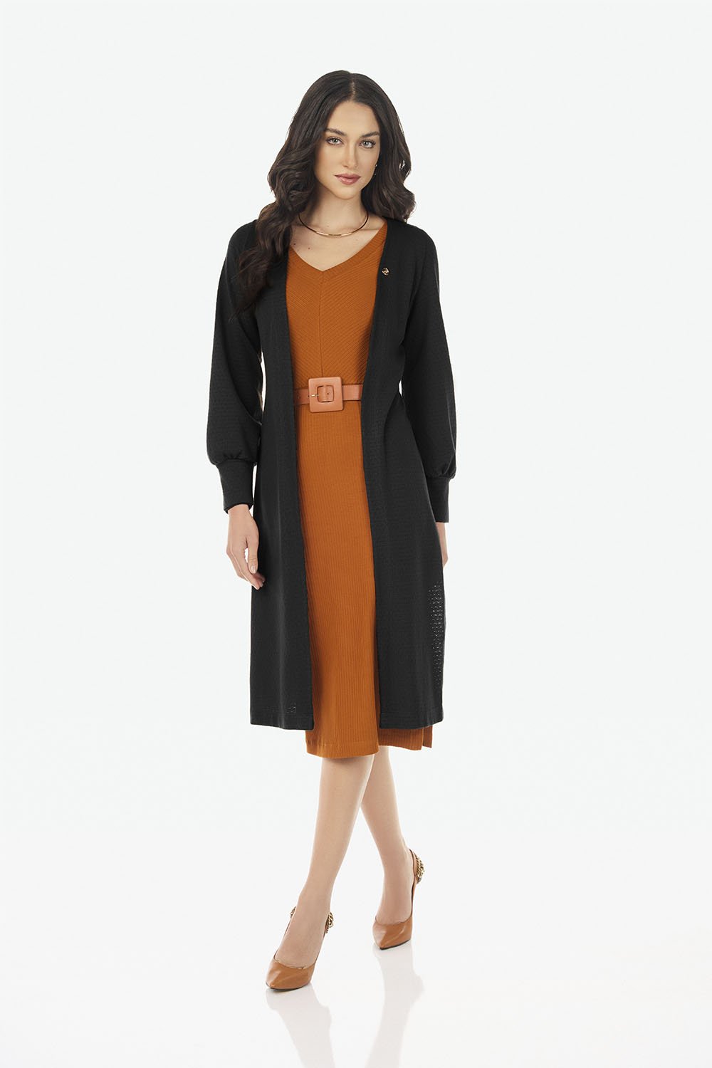 looks com vestido e casaco para inverno