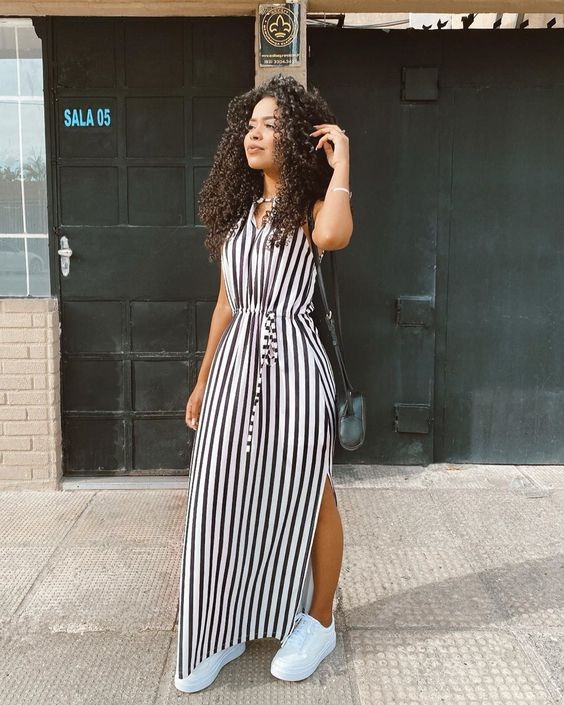 looks com vestido listrado para arrasar