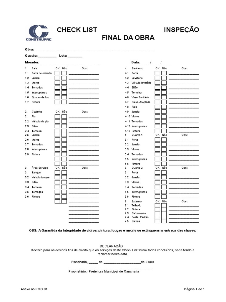 vistoria de obra cozinha