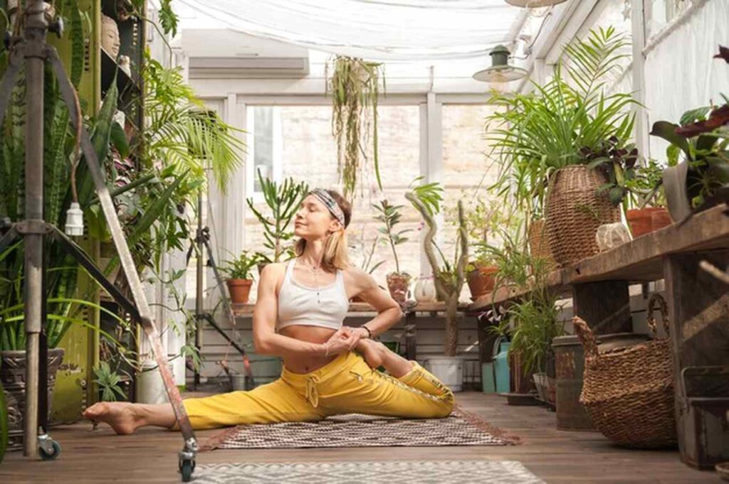 yoga em cenários naturais